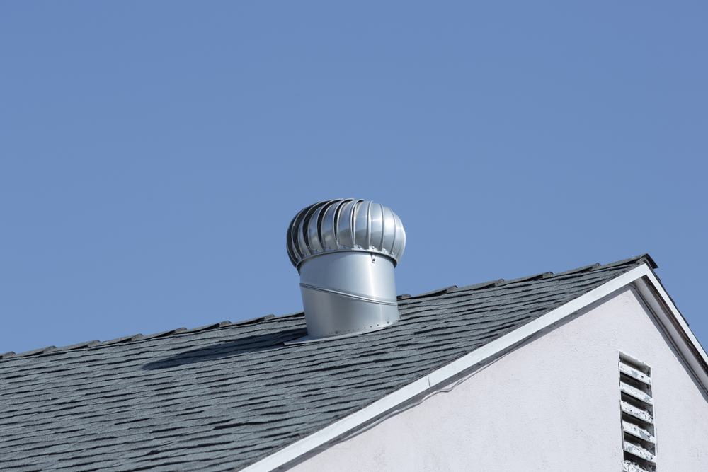 A View Of A Roof Turbine Vent. Roofing Services Nassau County, NY